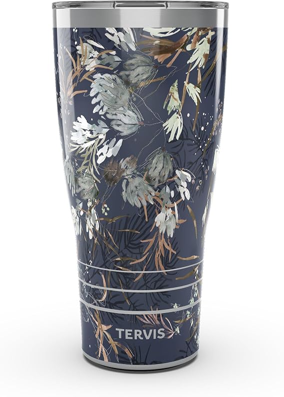 Tervis Traveler Kelly Ventura Meadow Triple Walled Insulated Tumbler Travel Cup Keeps Drinks Cold & Hot, 30oz, Stainless Steel