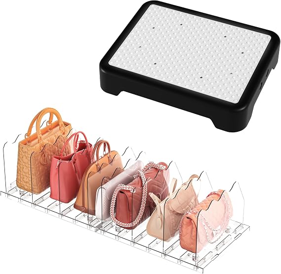 Adjustable Purse Organizers for Closet, Clear Handbag Shelf Dividers+Non-Slip Step Stool for Elderly, Indoor/Outdoor Non-Slip Step Platform Assistive Devices for Adults and Elderly
