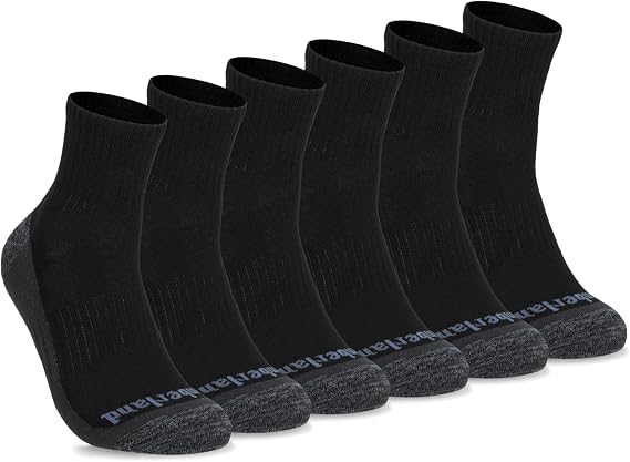 Timberland Men's Socks, Comfort Quarter Socks, Arch Support, Padded Cushion, Moisture Control