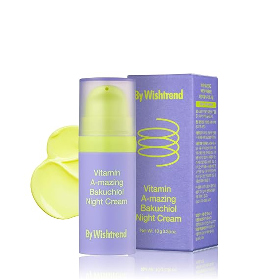 BY WISHTREND Vitamin A-mazing Bakuchiol Night Cream Korean Retinal, 0.35 Oz