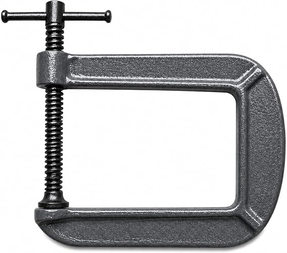 Heavy Duty Deep Reach C-Clamp - 2.8 Jaw Opening x 4.3 Throat Depth Forged Steel G Clamp - Woodworking Carpentry Vice with Trapezoidal Thread & Swivel Pad for Welding, DIY Craft