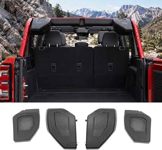 Mabett Rear Speaker Pods Compatible with Ford Bronco 4-Door 2026 2021-2025, Upgrade 6.5" Pods for Bronco Accessories, Interior Accessories Black (Not for Bronco Sport and Raptor) | Not for Bronco Raptor or Bronco Sport, 6.5-Inch Speaker Upgrade, Pair Replaces OEM 4-Inch Pods, No-Drill Plug-and-Play Fit