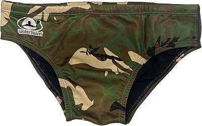 Waterswim Suit Camuflaged Navy Swimwear, Swim Briefs for Swimmers, Water Polo, Underwater Hockey, Underwater Rugby