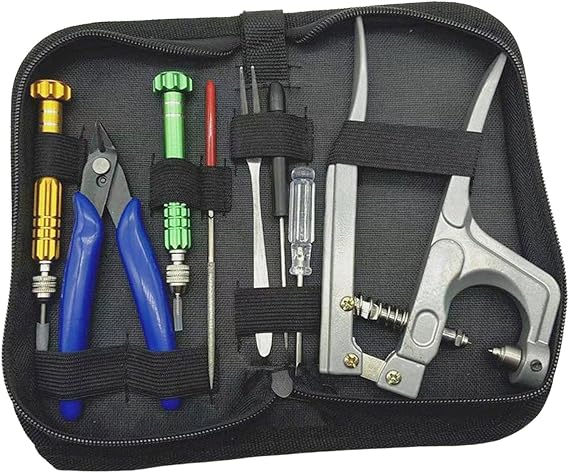kowaku Badminton Racket Stringing Tool Set - Grommet Replacement Pliers, String Protector, Universal Stringing Clamp for Racket Repair & Maintenance