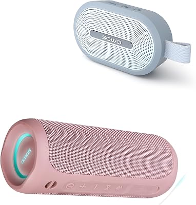 SOWO Wireless Bluetooth Speaker, Ultra Portable Magnetic Speaker, Coverless IP67 Waterproof Design, 24 H Playtime, Small Speaker with Pro Sound, for Indoors, Outdoors, Hiking and Golf Speaker
