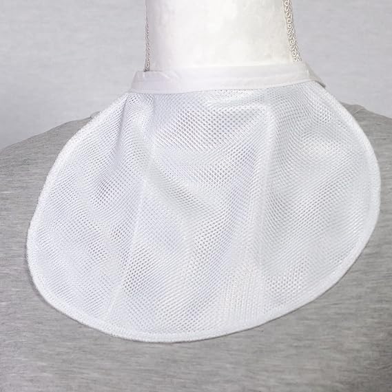 Blouse-Neck Stoma Cover (White, 16 Inch Neck Diameter).Secure Neck Closure with Easy to use Tuck-Lock