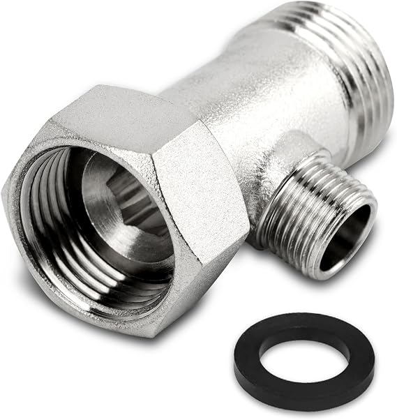 Bidet T Adapter, 3 Way Adapter or Tee Connector (Thread Size 15/16 x 15/16 x 9/16 or 7/8 x 7/8 x 3/8), Bidet Attachment for Toilet
