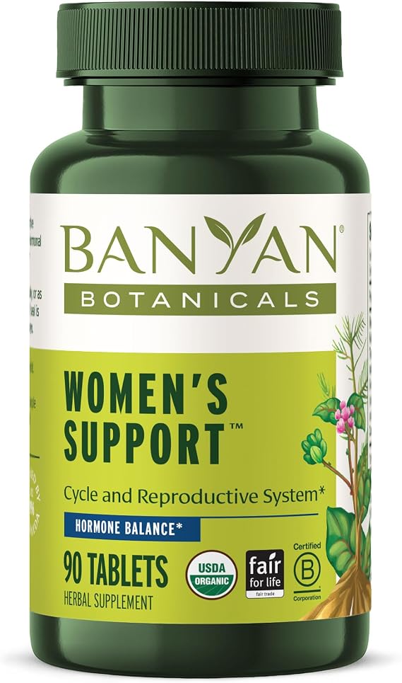 Banyan Botanicals Organic Womens Support Female Reproductive Vitality & Cycle Support Herbal Tablets for Menstrual Comfort & Rejuvenating Tissue Nourishment 90 Tablets USDA Organic