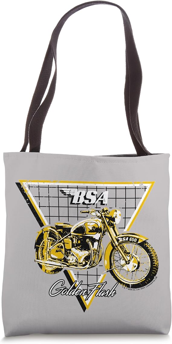 BSA 650 Golden Flash Motorcycle Retro Tote Bag