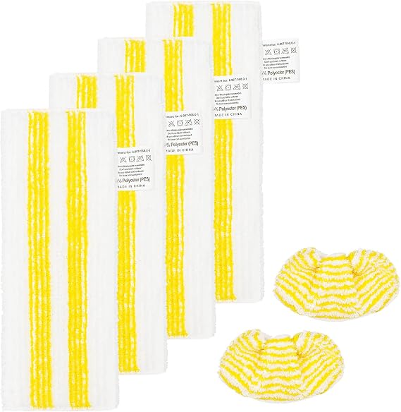 6PCS Karcher EasyFix microfibre floor cloths&Handheld Nozzle Pads compatible with Kärcher SC steam cleaners microfibre wipes,With hook-and-loop system and base strap