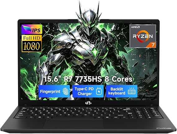 NIMO 15.6" FHD AI-Creator-Laptop, AMD R7 7735HS 8 Cores, 16GB DDR5 1TB SSD