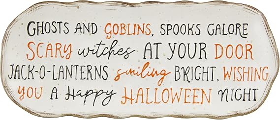 Mud Pie Stoneware Halloween Everything Plate, 9" x 4" wide, Orange