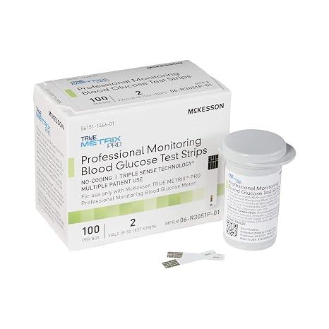 McKesson True METRIX Blood Glucose Test Strips for Diabetes, 100 Strips