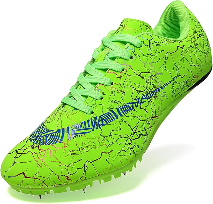 Men's Track Spike Shoes Lightweight Breathable Running Sneakers for Distance Sprinting Athletic Training Jumping Track and Field Suitable for Women and Girls