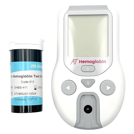 AT Hemoglobin Test Device - Meter Starter Kit + 50 Hb Strips (Refillable)