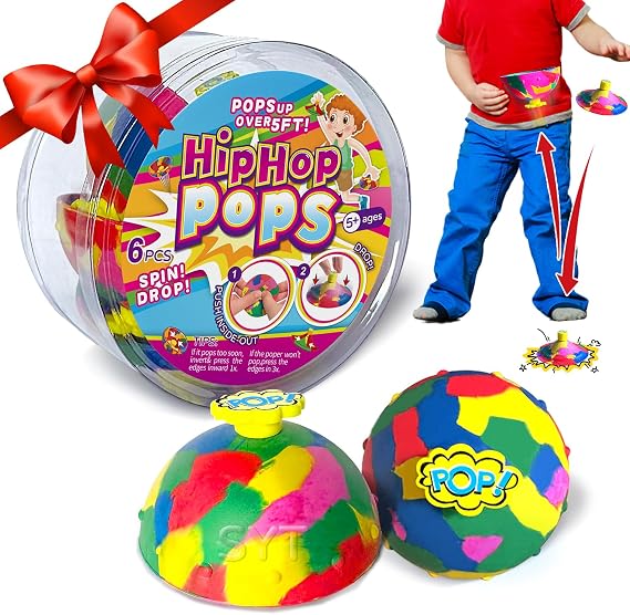 Toss Circus Carnival Party Favor Games Jumping Bounce Popper pop up Ball Dart Fidget Outdoor Toy for boy Girl Kid Children Adults(6 Piece)