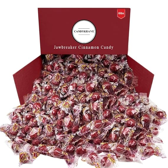 CandyKrave Atomic Fireballs Candy in Bulk - 6 LB Cinnamon Flavored Fire Balls Hard Candy - Jawbreakers Candy Individually Wrapped
