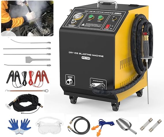 HTS705 Dry Ice Blasting Machine 11lb Industrial Dry Ice Cleaner for Auto Engine Carbon Removal, Intake Valve & Throttle Body Cleaning, No Disassembly Required, 110V