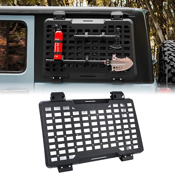 MAIKER Rear Window Molle Panel Modular Storage Panel System Rear Window Protective Decoration for 2018-2025 Jeep Wrangler JL 4 Doors, Driver side