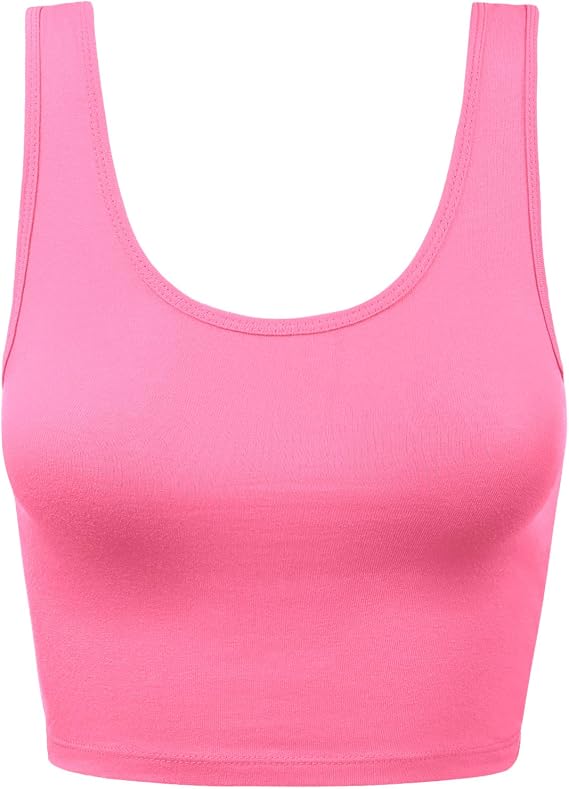 Women Sleeveless Racerback Crop Tank Top Cami Backless Scoopneck Shirts