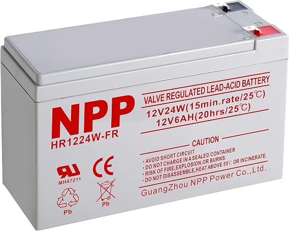 NPP HR1224W 12V 6Ah Battery, 144W High Rate AGM UPS Replacement Battery with F2 Terminals, Compatible with APC RBC154, BE600M1, BN650M1, NS1250