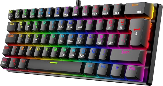 Gameagle%60 Kablolu RGB Mekanik Gaming Klavye, Deri Bilek Destekli, Anti-Ghosting, 19 RGB Efekt Seçeneği, 50 Milyon Basım Ömürlü, Kablolu Mekanik Oyuncu Klavyesi Kırmızı Switch KB-25 (Siyah)