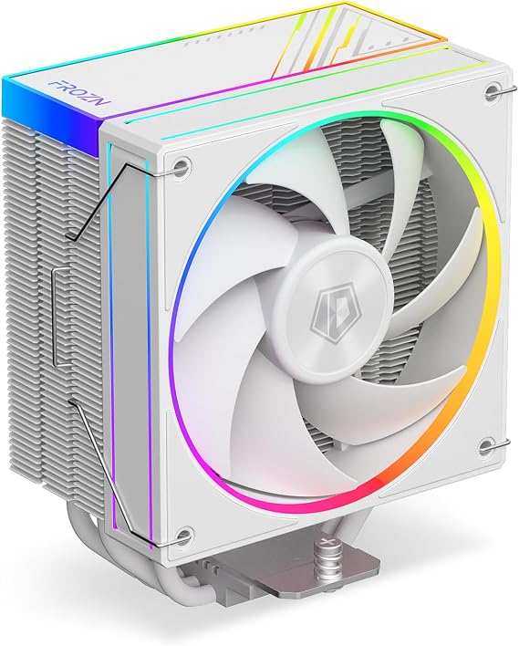 ID-COOLING FROZN A410 ARGB White - 6" Height White Air CPU Cooler with ARGB Lighting, 46mm Heatpipes, 120x120x25mm FDB Fan, TDP 220W, Intel LGA1700/1851/1200/115X; AMD AM4/AM5 (152mm in Height)