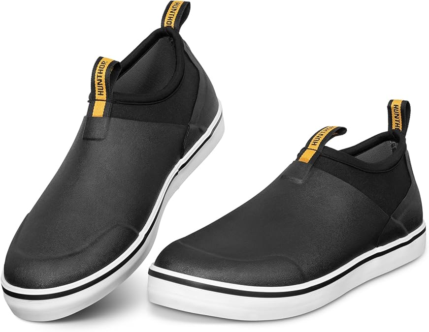 Deck Shoes Waterproof Rubber Boots with Non-Slip Rain Shoes for Fishing, Boating, Gardening, Walking - for Men