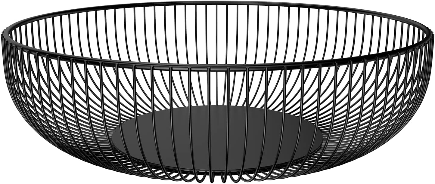 WINOMO Fruit Basket Fruit Stand Modern Fruit Basket Black