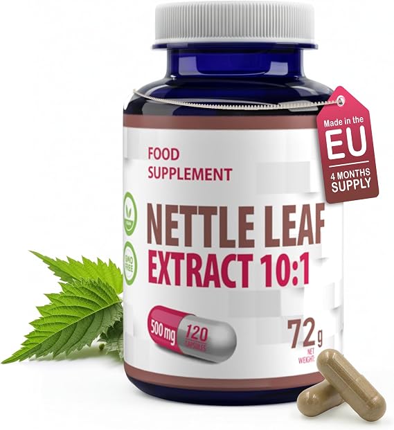 Hepatica Stinging Nettle Leaf 5,000mg Equivalent | High Strength 500mg 10:1 Extract | 120 Vegan Capsules | 4-Month Supply | Traditional Herb | 3rd Party Lab Tested