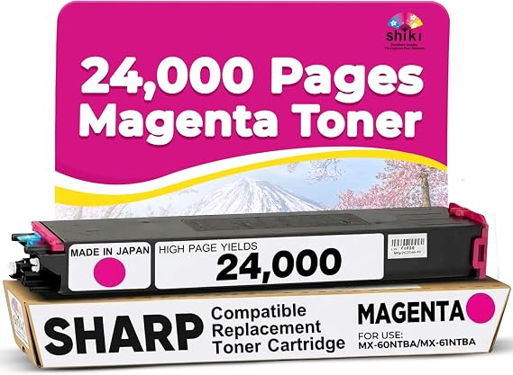 SHIKI High Yield Magenta Toner Compatible with Sharp MX Series 24,000 Pages, Magenta , Japanese Technology