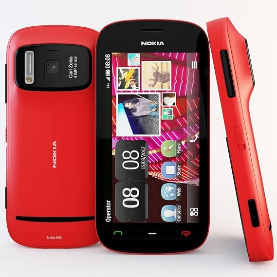 Nokia 808 PureView 16GB Unlocked GSM Smartphone w/ 41MP Camera & Carl Zeiss Optics - Red