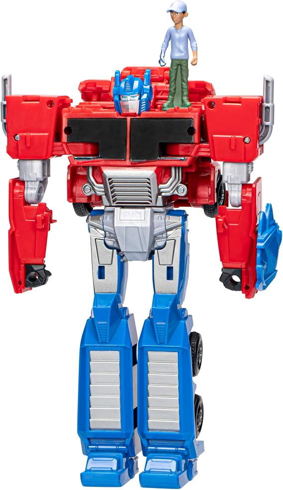 Transformers Toys EarthSpark Spin Changer Optimus Prime 8-Inch Action Figure with Robby Malto 2-Inch Figure, Robot Toys for Ages 6 and Up