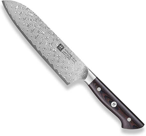 ZWILLING Takumi 30557-181 Takumi Santoku Knife, 7.1 inches 180 mm, Made in Seki City, Damascus, Gifu Prefecture | 肉・魚・野菜を幅広くカット, 毎日のメイン包丁に, 高硬度HRC63の鋭い切れ味, 渦潮をモチーフにした「墨潮」紋様, 手になじむマイカルタハンドル