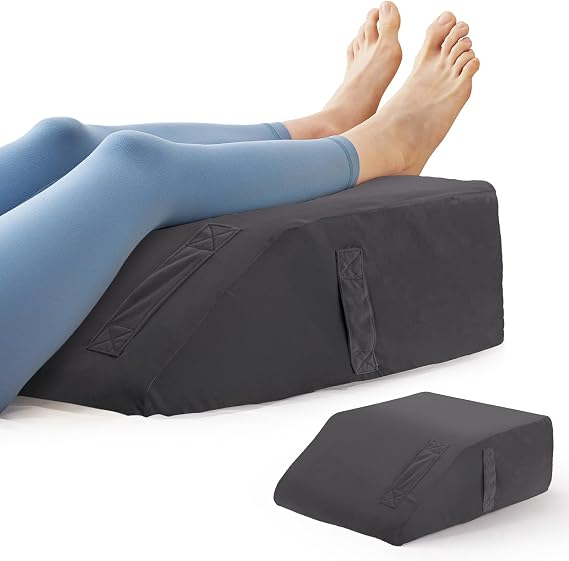 BIEEZZK Leg Pillow Elevation Blood Circulation, 23.616.88in, Velvet Grey