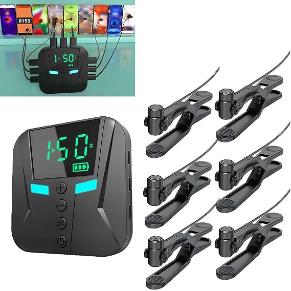 Auto Clicker for Phone,Automatic Phone Screen Tapper Set,Simulated Finger Continuous Clicking,1s 50 Clicks Type-c Rechargeable Easy Clip-on Clicker,Fast Click for Gaming, Live Broadcasts (6 in 1)