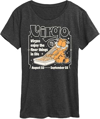 Garfield - Virgo Garfield Astrology - Womens Short Sleeve Graphic T-Shirt