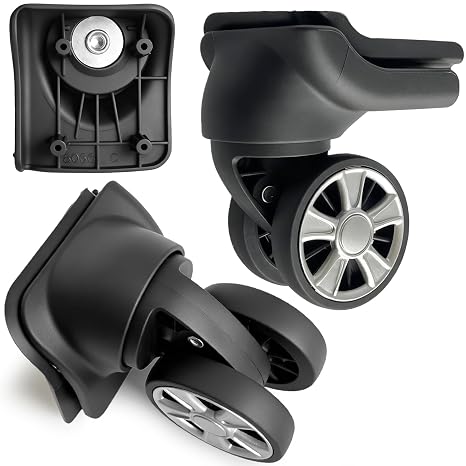 Luggage Wheels Replacement Wheel for Luggage Suitcase Repair 360° Rotating Suitcase Replacement Wheels with 4 Mounting Holes H330 (A set - 2 pcs)