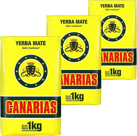 Canarias Yerba Mate Traditional 3 kg (1kg x 3) | Mate tea from Brazil - Maturation time is 12 months | Detox and energy drink