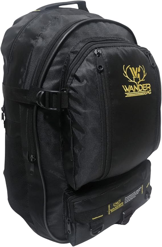 BAGGOR Wander 50 Litre Siyah Çok Gözlü Sıkıştırma Kemerli Yürüyüş-Seyahat-Okul-Dağcı-Trekking-Kampçı Sırt Çantası Yürüyüş-Seyahat-Okul-Dağcı-Trekking-Kampçı Sırt Çantası