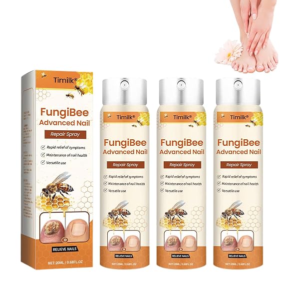 Timilk FungiBee Advanced Nail Repair Spray, Professional Bee Venom Nail Soothing Spray, nail Repair for Damaged Nails, Nails Care, Nails Repair Essence Serum for Damaged Nails Safely and Gently (3PC)
