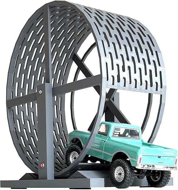 Hamster Wheel Challenge RC Crawler Obstacle for 1/24 1/30 Scale Adjustable Friction Rolling Loop Skill Training RC Course Track(NO Truck Included)