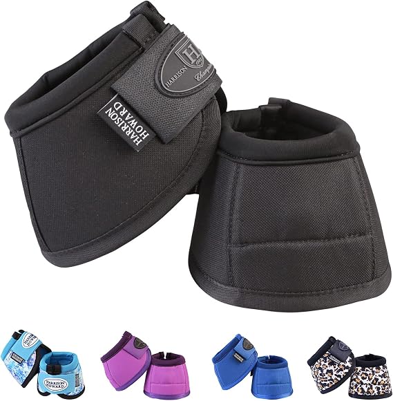 Harrison Howard Horse Bell Boots Overreach Bell Boots No-Turn Bell Boots for Horse-Durable Protective Hoof Boot