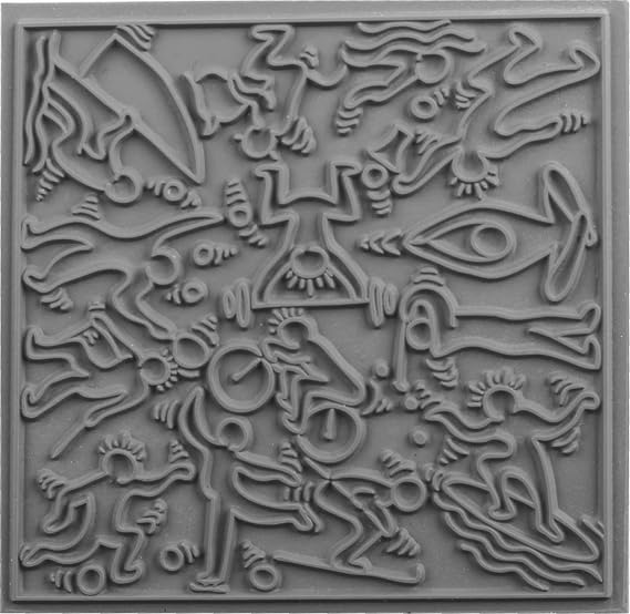 CERNIT CE95024C - Texture Plates for Modelling Clay - Creative Support in Rubber, Polymer Clay - Sports Effects and reliefs - Format 9x9 cm - Creative