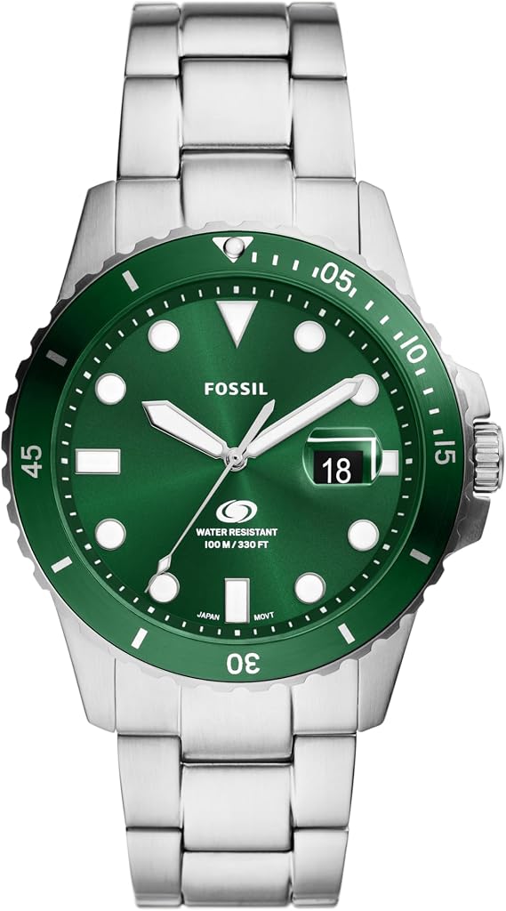 Fossil Men's Watch, Blue Quartz Stainless Steel Dive-Inpired Watch for Men