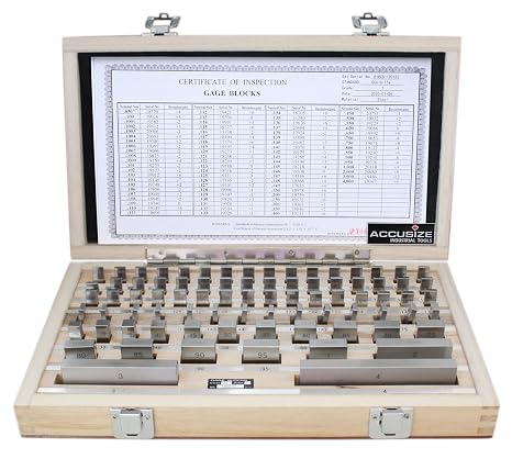 Accusize Steel Gage Block Set, Grade AS-1, 81 Pc, P900-S582