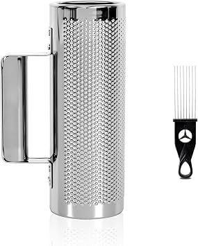 YAYUZEST Guiro Instrument Stainless Steel Guiro 8" 3" Professional Metal Shaker with Scraper, Band Accompaniment Sand Hammer Latin Musical Training Tool Percussion Instruments