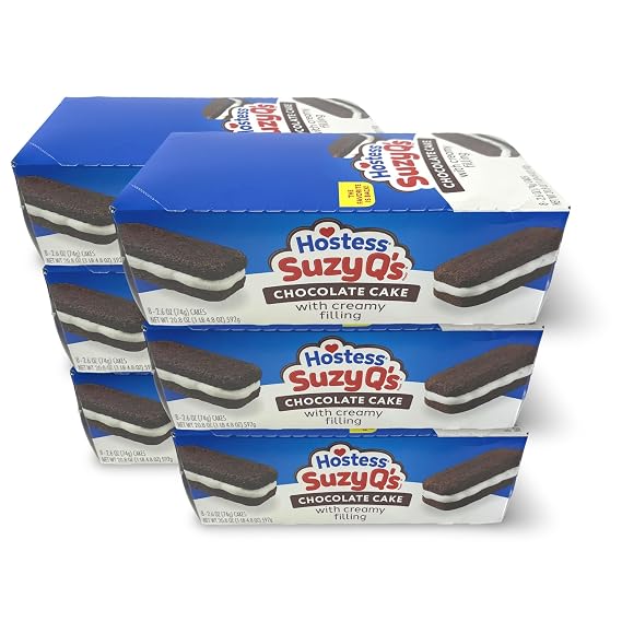 Hostess Suzy Q's Chocolate Cake, 2.6 Ounce, 8 Per Pack, 6 Per Case