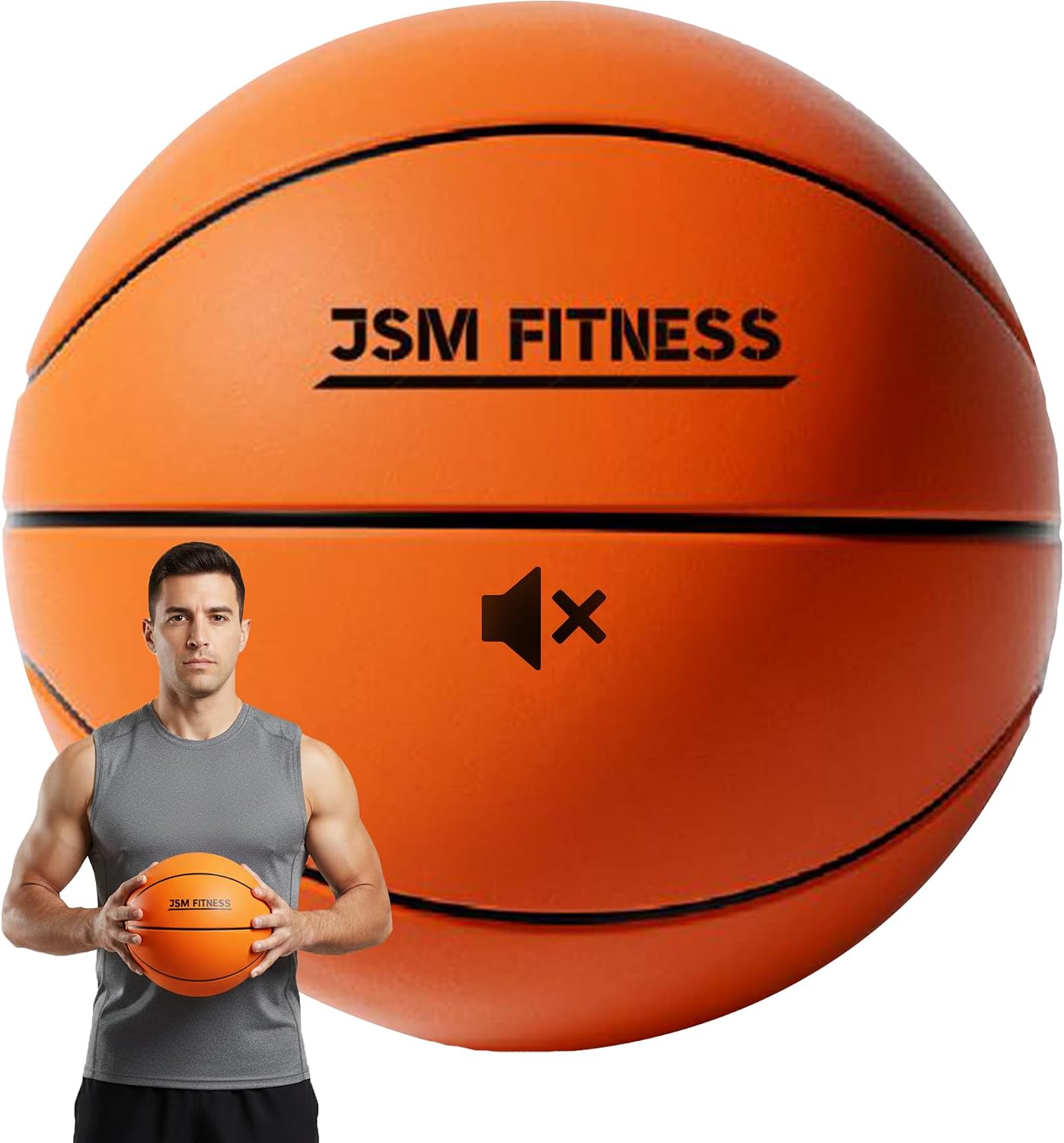 Silent Basketball Size 7 – 24cm Foam Indoor Basketball with Quiet Bounce – Airless ball for Dribbling, Kids &amp; Adults – Soft Training Ball for Apartments, Indoor, Practice