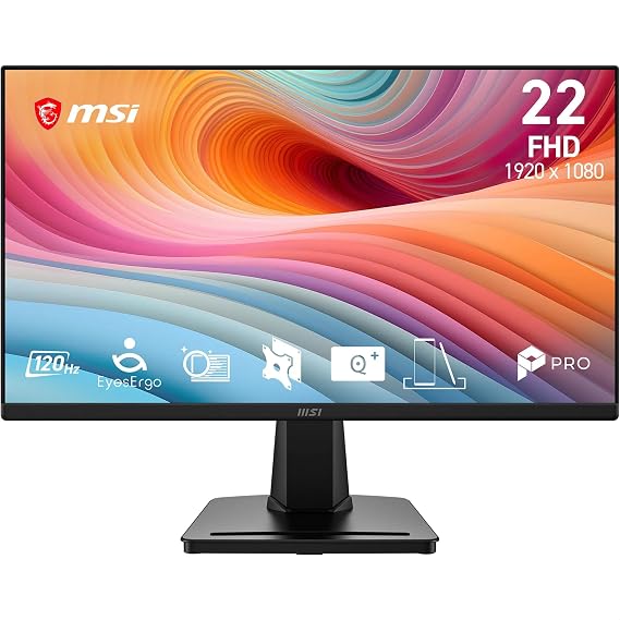 MSI 21.45" PRO MP225 E12VL, Kurumsal Monitör, FHD, 16:9 Flat, VA, 120Hz, 1ms (MPRT), Adaptive-Sync